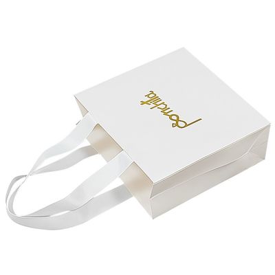 Bolsas de presente de papel reciclado dobráveis personalizadas Bolsas de papel boutique com alças