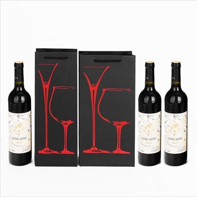 Bolsas de presente de papel Kraft preto mate com alça flexível