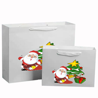 Sacos de papel kraft reciclável folha quente / UV / verniz bolsas de embrulho de presente de Natal