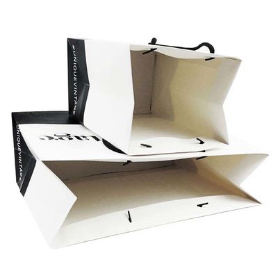 OEM Desenhos personalizados Luxo Matte presente Bolsa de papel de compras com logotipo para calçados de roupa