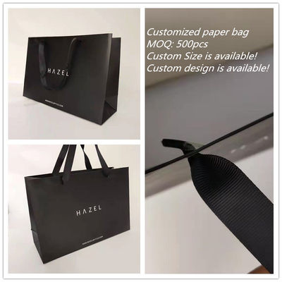 Sacos de papel prateados ecológicos com o seu próprio logotipo feitos de materiais reciclados