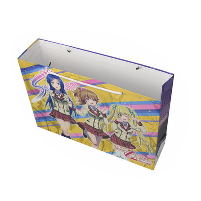 Sacos de compras de papel personalizados reciclados com manilha de laminação fosca / brilhante