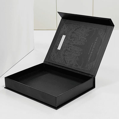 Impressão de logotipo personalizado de luxo Embalagem Caixa de presente de fechamento magnético Caixa de anel de embalagem em forma de livro falso