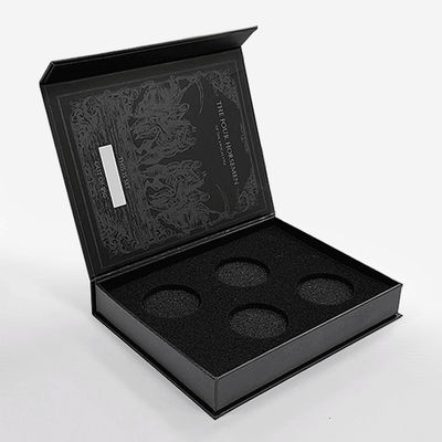 Impressão de logotipo personalizado de luxo Embalagem Caixa de presente de fechamento magnético Caixa de anel de embalagem em forma de livro falso