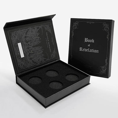 Impressão de logotipo personalizado de luxo Embalagem Caixa de presente de fechamento magnético Caixa de anel de embalagem em forma de livro falso