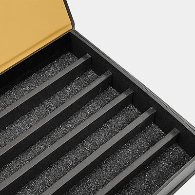 Luxo Logotipo personalizado Caixa de embalagem de jóias de papel preto Para pulseira Pendente Caixa magnética rígida