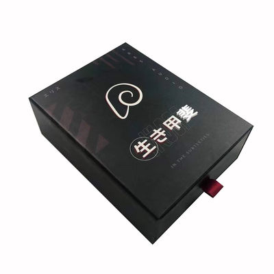 Customize Slide Drawer Caixa de Papel Embalagem Caixa de Presente Pacote Caixa de Presente Preta Com EVA Insert