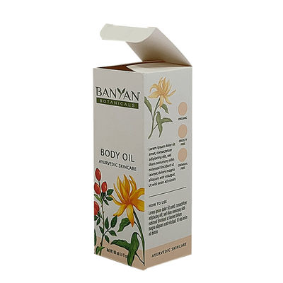 Impressão personalizada Cosméticos revestidos com óleo corporal Caixas de papel artesanal Caixa de cartão dobrável