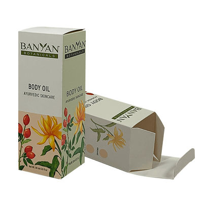 Impressão personalizada Cosméticos revestidos com óleo corporal Caixas de papel artesanal Caixa de cartão dobrável