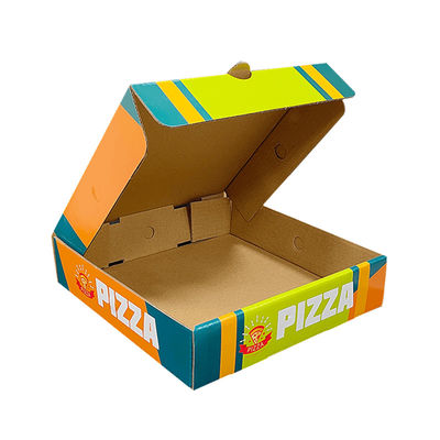 Reciclagem Logotipo personalizado Papel Kraft embalagem corrugada batatas fritas dobráveis batatas fritas caixa de pizza embalagem caixas para levar