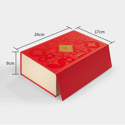 Custom Luxury Red Magnetic Clamshell Caixinha de presente com tema de Natal Biodegradável Caixa de fechamento magnética rígida Embalagem com alça