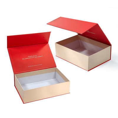 Custom Luxury Red Magnetic Clamshell Caixinha de presente com tema de Natal Biodegradável Caixa de fechamento magnética rígida Embalagem com alça
