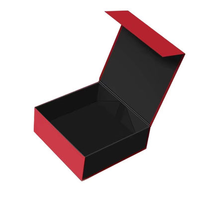 Design de logotipo personalizado Preto Rígido Cartão Flat Magnético Caixas Dobráveis Regalo Para Cosméticos Embalagem de Presente