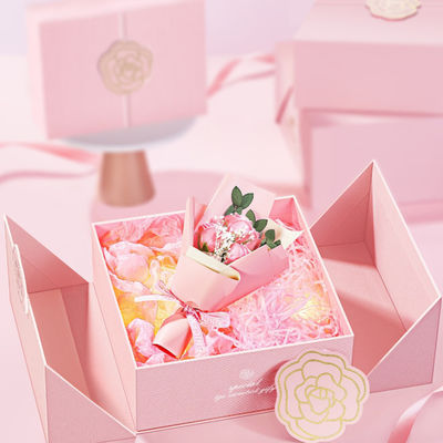 Embalagem de caixa de presente de casamento de luxo personalizada com caixas de tampa dobráveis para presente para aniversário de casamento