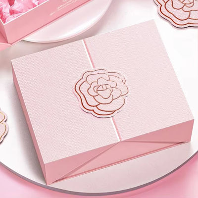 Embalagem de caixa de presente de casamento de luxo personalizada com caixas de tampa dobráveis para presente para aniversário de casamento