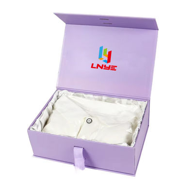 Caixa magnética preta personalizada de alta qualidade de roupas de papelão Caixa de presente Caixa de embalagem de cabelo humano Caixa de embalagem com seda de cetim