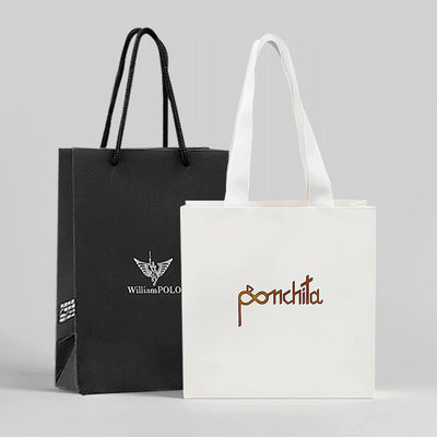 Bolsas de papel simples para vestidos Compras com o seu próprio logotipo impresso