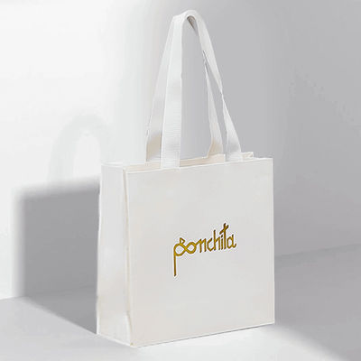 Bolsas de papel simples para vestidos Compras com o seu próprio logotipo impresso