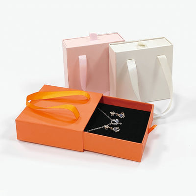 Custom Small Luxury Black Cardboard Paper Box Fashion Jewelry Gift Drawer Slide Packaging Box com o seu próprio logotipo