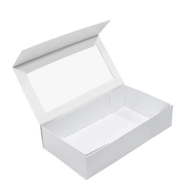 Caixa de presente dobrável de papelão rígido Matt Art feita de papel de arte e cartão caixa de presente dobrável magnética com janela