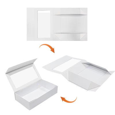 Caixa de presente dobrável de papelão rígido Matt Art feita de papel de arte e cartão caixa de presente dobrável magnética com janela