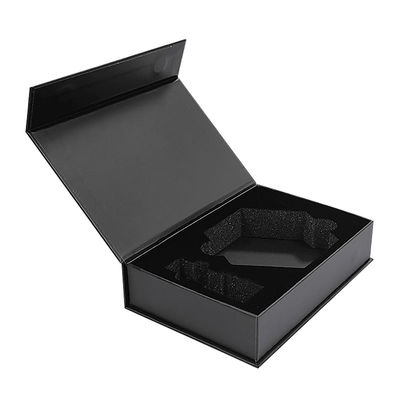 Fábrica por atacado Logotipo personalizado Magnético preto Magnético de luxo Embalagem de papel dobrável Caixa de presente de negócios