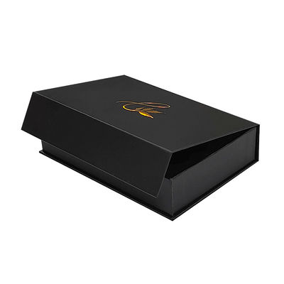 Fábrica por atacado Logotipo personalizado Magnético preto Magnético de luxo Embalagem de papel dobrável Caixa de presente de negócios