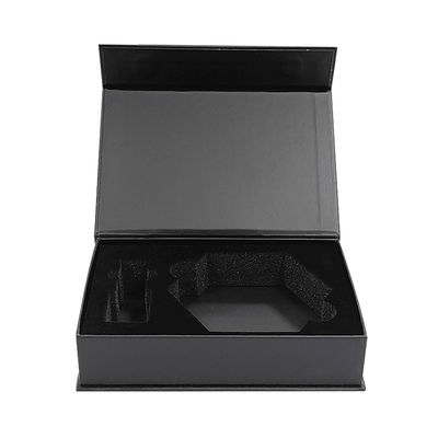 Fábrica por atacado Logotipo personalizado Magnético preto Magnético de luxo Embalagem de papel dobrável Caixa de presente de negócios