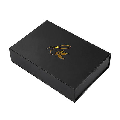 Fábrica por atacado Logotipo personalizado Magnético preto Magnético de luxo Embalagem de papel dobrável Caixa de presente de negócios
