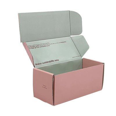Caixa de correio impressa personalizada Cor-de-Rosa Cosméticos personalizados Caixas de encomenda de correio Obrigado Cartão de papelão de embrulho de presente