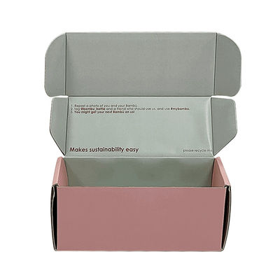 Caixa de correio impressa personalizada Cor-de-Rosa Cosméticos personalizados Caixas de encomenda de correio Obrigado Cartão de papelão de embrulho de presente