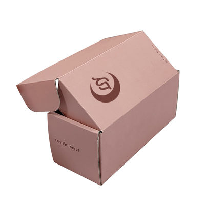 Caixa de correio impressa personalizada Cor-de-Rosa Cosméticos personalizados Caixas de encomenda de correio Obrigado Cartão de papelão de embrulho de presente