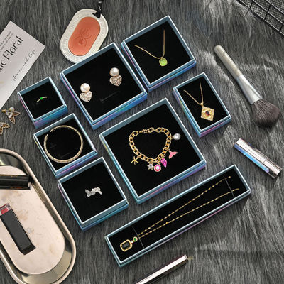 Logotipo personalizado Caixas de jóias Colar de mulheres Brincos Anel Bem embalados