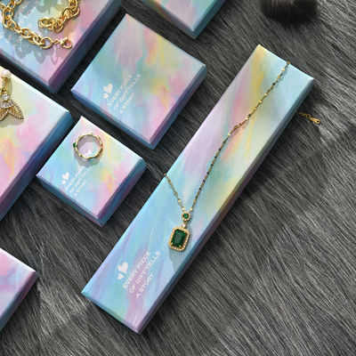 Logotipo personalizado Caixas de jóias Colar de mulheres Brincos Anel Bem embalados