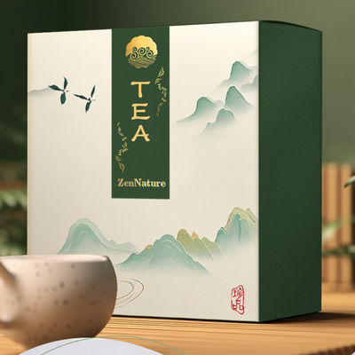 Logotipo personalizado Cartão de papel dobrável Saco de chá Caixa-presente para embalagens de luxo de chá e café perfumados
