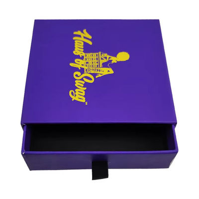 Forma personalizada 8x8 Caixa de presente de gaveta de pequeno deslizamento Caixa deslizante de papel de arte de jóias com alça de 2 mm de espessura