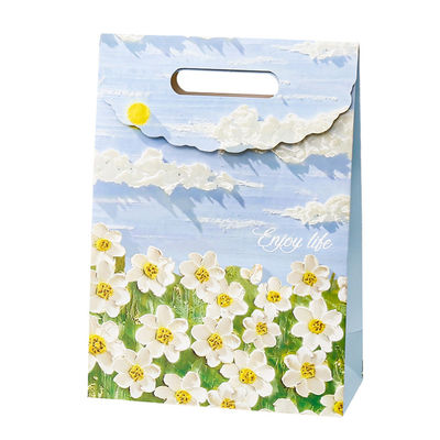 Kraft personalizado Pequeno saco de papel de embalagem rosa personalizado Saco de papel de embalagem de presente de arte portátil