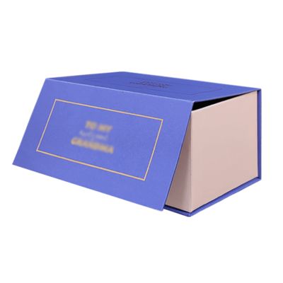 Caixa de Presente de Joias Magnética Quadrada Azul com Logotipo Personalizado para Presente de Luxo