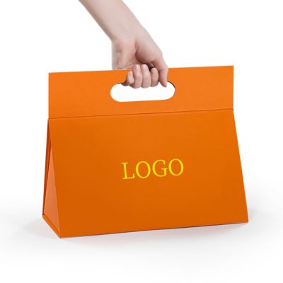 Caixa de presente dobrável com formato especial e design exclusivo personalizado com seu próprio logotipo, portátil com alça