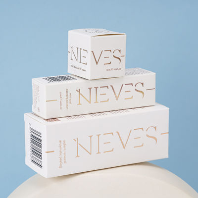 Caixas de Papel PET Kraft Dobráveis com Design em Relevo Cego para Cosméticos, Perfumes, Envio e Presentes, Incluindo Foil