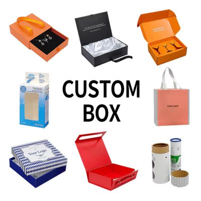 2 mm de espessura Custom 6x6x2 caixas de envio onduladas com estampagem de folha de ouro e amostras gratuitas de louça reciclável