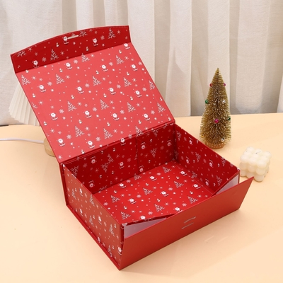 Pequena Empresa Unique Faixa Para meias Custom Luxury Cartão de Natal Caixa de Presente Com fecho magnético UV laminação