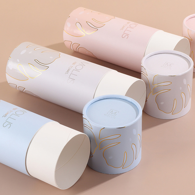 Caixas de tubos personalizadas premium para perfume, cuidados com a pele, papelão reciclável, embalagens de tubos redondos de papel com impressão de logotipo