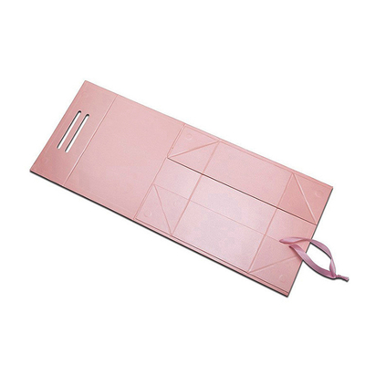 Caixas de Presente Magnéticas Rosa Luxo com Impressão e Alça de Fita - Embalagem Personalizada de Papelão Rígido com Logotipo para Roupas