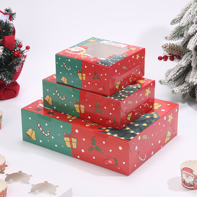 Caixas de Presente de Natal de Luxo 2025 Embalagem de Papel Kraft Festiva Caixas de Presente Personalizadas Impressas para a Época Festiva