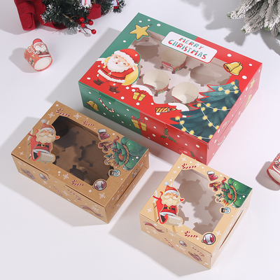 Caixas de Presente de Natal de Luxo 2025 Embalagem de Papel Kraft Festiva Caixas de Presente Personalizadas Impressas para a Época Festiva