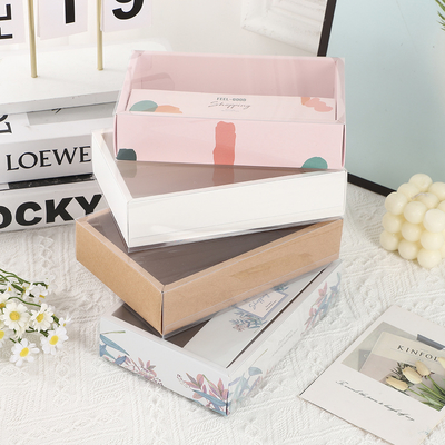 Caixa de presente de vestuário personalizada de alta qualidade para meias, roupa interior, acessórios de vestuário, design de manga de embalagem com janela