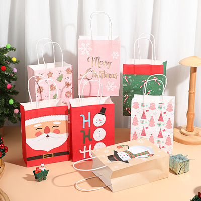 Bolsas de presente para crianças de Natal Papel reciclado Papel de Papelão Papelão de Papelão de Natal