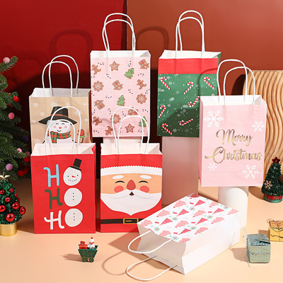 Bolsas de presente para crianças de Natal Papel reciclado Papel de Papelão Papelão de Papelão de Natal