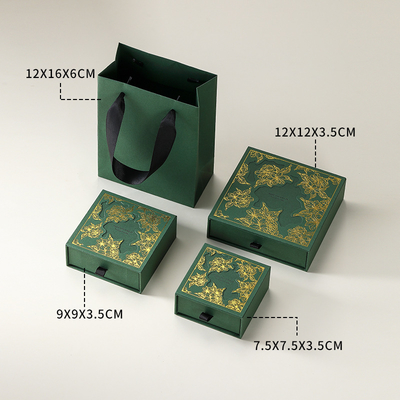 Caixa de embalagem vazia quadrada de papel 9*9cm personalizada de fábrica para brincos e colares com presente de joias magnéticas